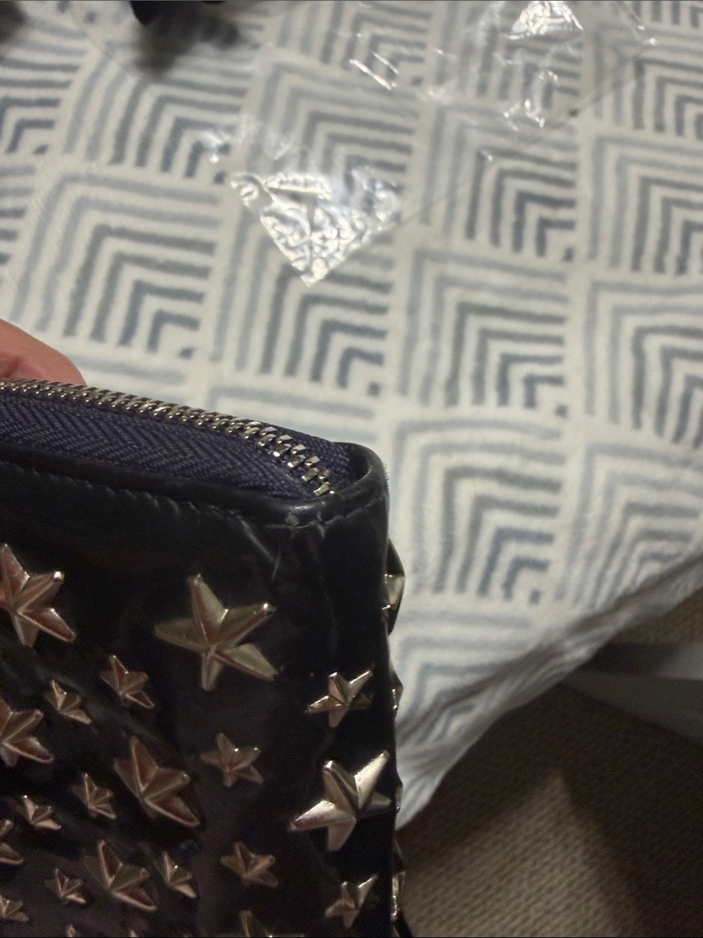 Jimmy Choo Star-Studded Black Patent  long Wallet EUC - Picture 14 of 16